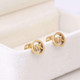Michael Kors Gold Logo Cut-out Stud Earrings w/ Gift Box Luxe Galaxy