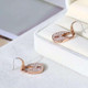 Michael Kors Heritage Padlock ROSE GOLD Dangle Pave Drop Earrings w/ Gift Box Luxe Galaxy