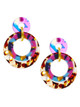 Lele Sadoughi Jungle Peach Banded Hoop Drop  Earrings Luxe Galaxy