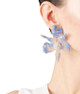 Lele Sadoughi Multi-Color Blue Crystal Lily Drop Earrings Luxe Galaxy