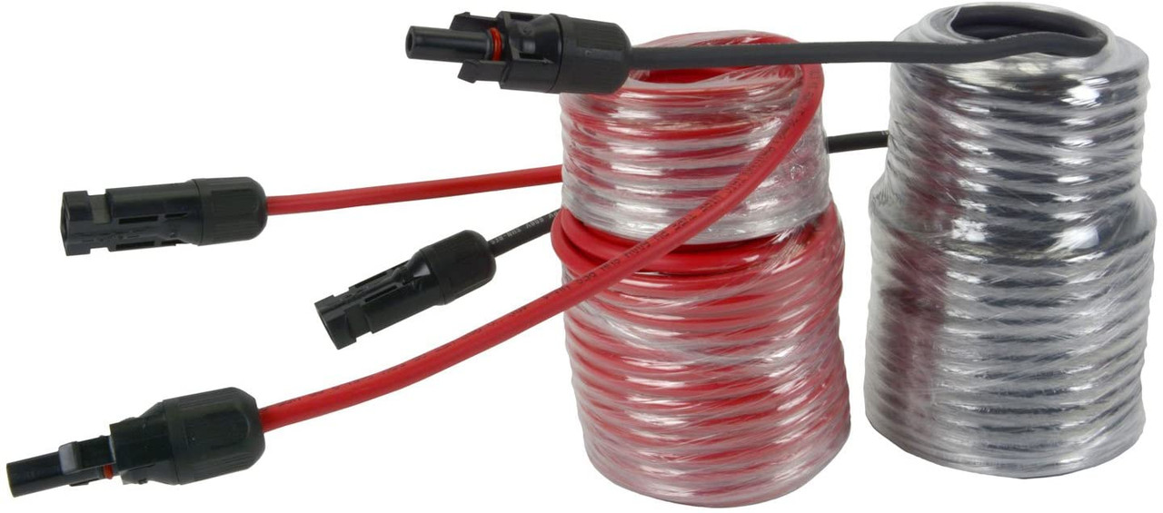 10 AWG Solar Wire Extension 50 Ft Black + 50 Ft Red with Staubli