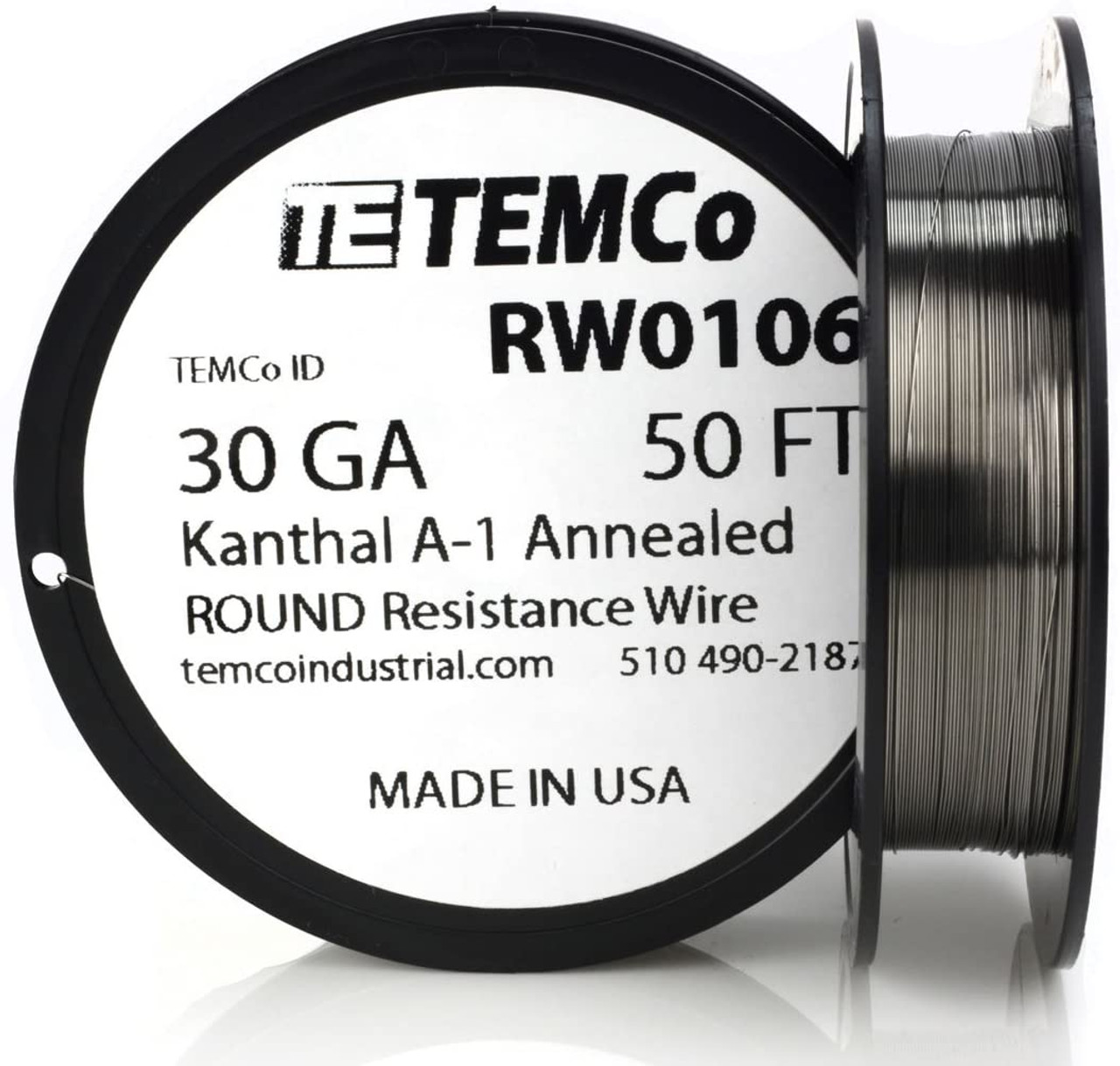 30 AWG 50 ft Kanthal A-1 round resistance wire. - TEMCo Industrial