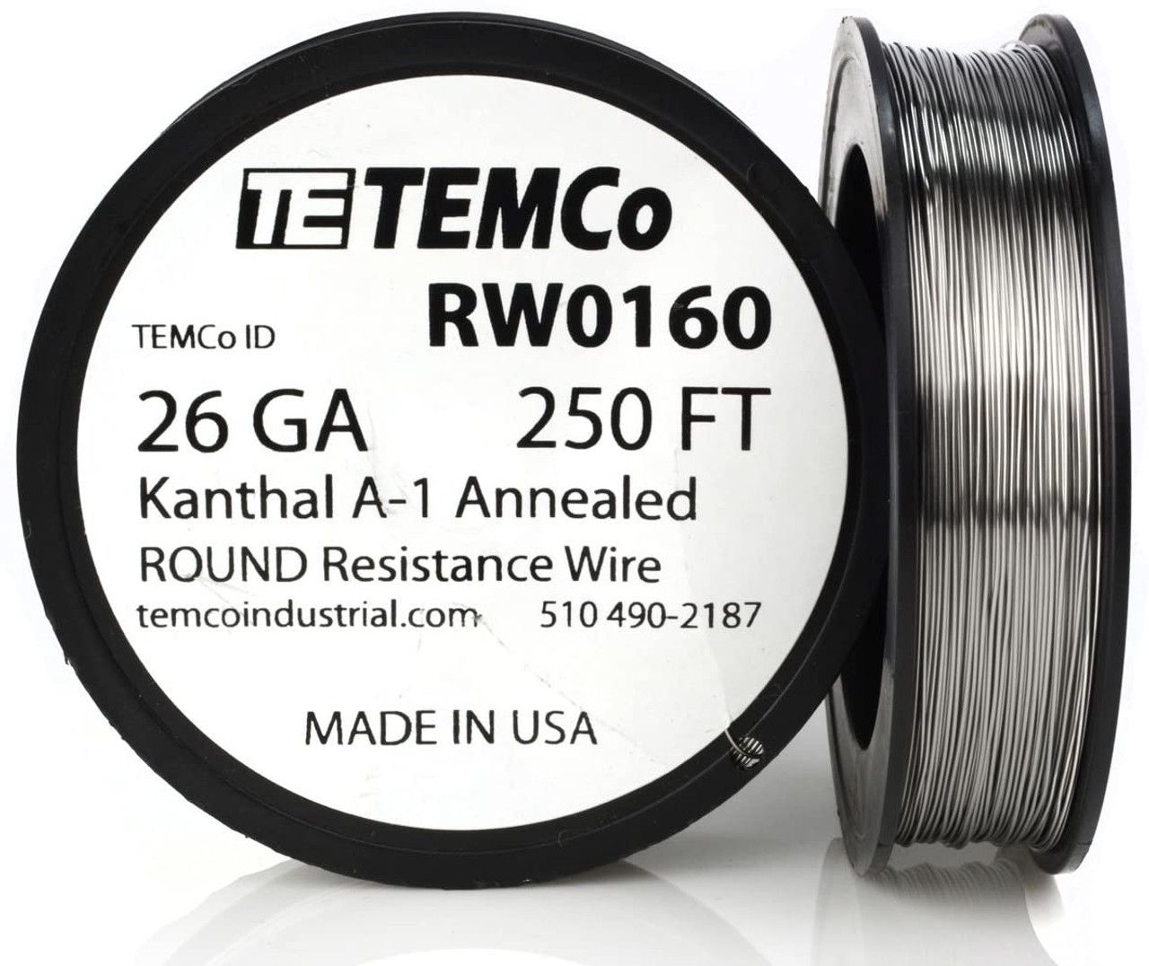 26 AWG 250 ft Kanthal A-1 round resistance wire. - TEMCo Industrial