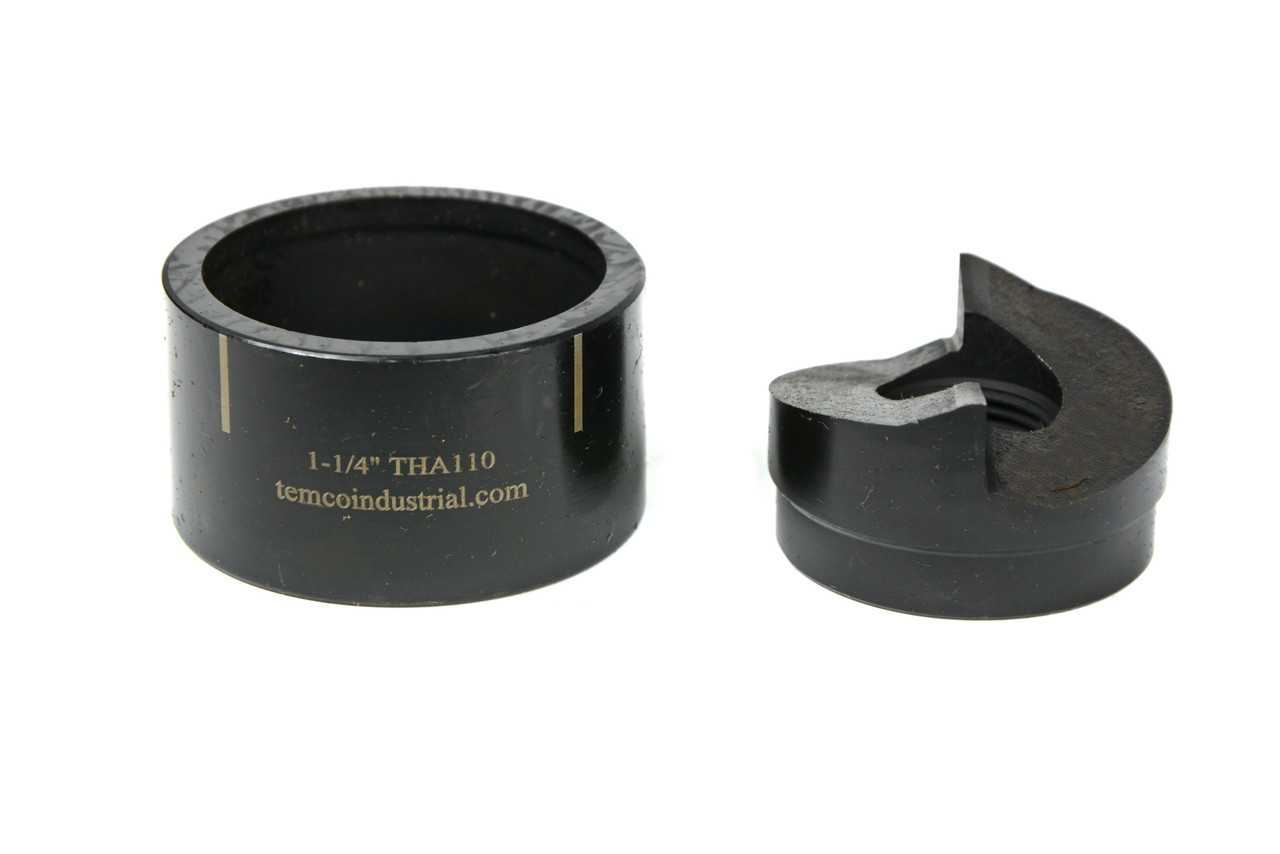 TEMCo THA109 1" Slug Splitting Conduit Punch & Die Set For Hydraulic Knockout Drivers - Punches Steel, Stainless, Aluminum