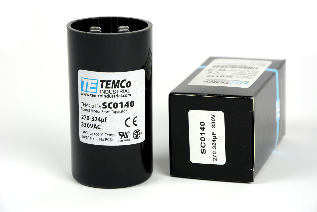 TEMCo 270-324 uf/MFD 330 VAC volts Round Start Capacitor 50/60 Hz