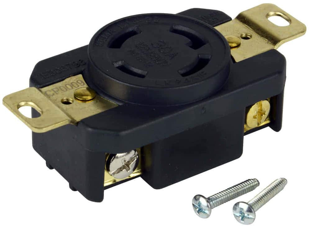 TEMCo CP0009 - NEMA L14-30 Female Flanged Receptacle 30A 125/250V