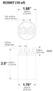 AC Electric Motor Run Capacitor RC0007 - 10 uf (mfd) 370 VAC Round HVAC