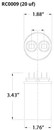 AC Electric Motor Run Capacitor RC0009 - 20 uf (mfd) 370 VAC Round HVAC