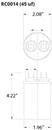 AC Electric Motor Run Capacitor RC0014 - 45 uf (mfd) 370 VAC Round HVAC