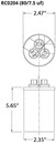 AC Electric Motor Dual Run Capacitor RC0204 - 80/7.5 Uf (mfd) 440 VAC Round HVAC