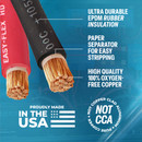 TEMCo 2/0 Gauge AWG 5 Ft Black Flexible Pure Copper Made in USA Welding Cable Battery Wire - Heavy Duty Solar, Inverter, Car, RV, Truck