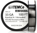 33 AWG 100 ft Kanthal A-1 round resistance wire.