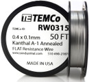 0.4 x 0.1 mm 50 ft Kanthal A-1 flat ribbon resistance wire.