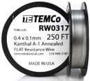 0.4 x 0.1 mm 250 ft Kanthal A-1 flat ribbon resistance wire.