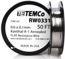 0.6 x 0.1 mm 50 ft Kanthal A-1 flat ribbon resistance wire.