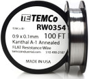 0.9 x 0.1 mm 100 ft Kanthal A-1 flat ribbon resistance wire.