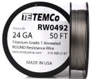 Titanium Wire 24 AWG RW0492 - 50 FT 0.5 oz Surgical Grade 1 Non-Resistance AWG