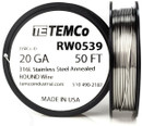 Stainless Steel Wire 20 AWG RW0539 - 50 FT 2.21 oz SS 316L Non-Resistance AWG