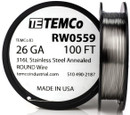 Stainless Steel Wire 26 AWG RW0559 - 100 FT 1.09 oz SS 316L Non-Resistance AWG