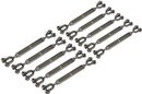 5/16" Jaw and Jaw Turnbuckle Open Body 316 Stainless Steel for Sailboat Rigging (10 Pcs)