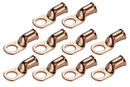 Bare Copper Ring Terminal - 1/0 AWG, 1/2" Hole (10 Pack)