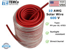 10 AWG PV Solar Panel Wire 90 ft Red UL 4703 - Made in USA