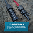 12 AWG Solar Wire Extension 20 Ft Black + 20 Ft Red with Staubli MC4 Connectors - Made in USA