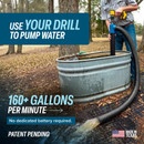 TEMCo Cordless Drill Powered Water Transfer Pump 9600 GPH