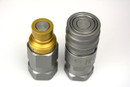 (HF0007 + HF0008) 3/4" Female SAE Thread 1/2" Body Pair Hydraulic Coupler ISO 16028 Flat Face Quick Connect