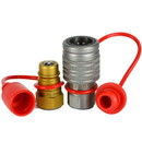 (HF0049 + HF0050) 1/2" Female NPT Thread 1/2" Body Hydraulic Coupler ISO 5675 Ball Valve Quick Connect