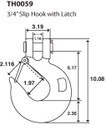 3/4 Inch Chain Slip Safety Latch Hook Clevis Rigging