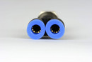 Pneumatic Y Splitter 3/8" NPT to 1/4" Hose OD Air Push Quick Connect Fitting