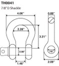 7/8" D Ring Bow Shackle Screw Pin Clevis 6.5 Ton