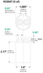 AC Electric Motor Run Capacitor RC0047 - 5 uf (mfd) 370/440 VAC Round HVAC