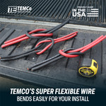 TEMCo 4/0 Gauge AWG 75 Ft Red Flexible Pure Copper Made in USA Welding Cable Battery Wire - Heavy Duty Solar, Inverter, Car, RV, Truck