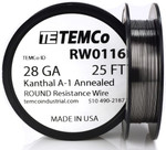 28 AWG 25 ft Kanthal A-1 round resistance wire.