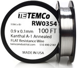 0.9 x 0.1 mm 100 ft Kanthal A-1 flat ribbon resistance wire.