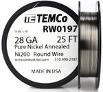Pure Nickel Wire 28 AWG RW0197 - 25 Ft 0.19144 oz Nickel 200 Ni200 Non-Resistance