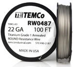 Titanium Wire 22 AWG RW0487 - 100 FT 1.57 oz Surgical Grade 1 Non-Resistance AWG