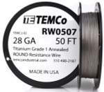 Titanium Wire 28 AWG RW0507 - 50 FT 0.2 oz Surgical Grade 1 Non-Resistance AWG