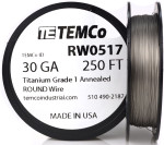 Titanium Wire 30 AWG RW0517 - 250 FT 0.61 oz Surgical Grade 1 Non-Resistance AWG