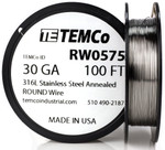 Stainless Steel Wire 30 AWG RW0575 - 100 FT 0.43 oz SS 316L Non-Resistance AWG