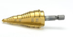 Step Drill Bit TH0356 - M35 Cobalt 3/16" - 15/16" for use with Electricians Conduit Knockout with Titanium Nitride Coating
