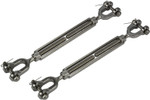 5/16" Jaw and Jaw Turnbuckle Open Body 316 Stainless Steel for Sailboat Rigging (2 Pcs)