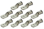 Tin Plated Copper Ring Terminal - 1/0 AWG, 1/4" Hole (10 Pack)