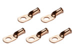 Bare Copper Ring Terminal - 6 AWG, 5/16" Hole (5 Pack)