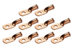 Bare Copper Ring Terminal - 6 AWG, 5/16" Hole (10 Pack)