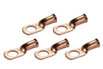 Bare Copper Ring Terminal - 6 AWG, 3/8" Hole (5 Pack)