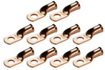 Bare Copper Ring Terminal - 4 AWG, 5/16" Hole (10 Pack)