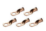 Bare Copper Ring Terminal - 4 AWG, 3/8" Hole (5 Pack)